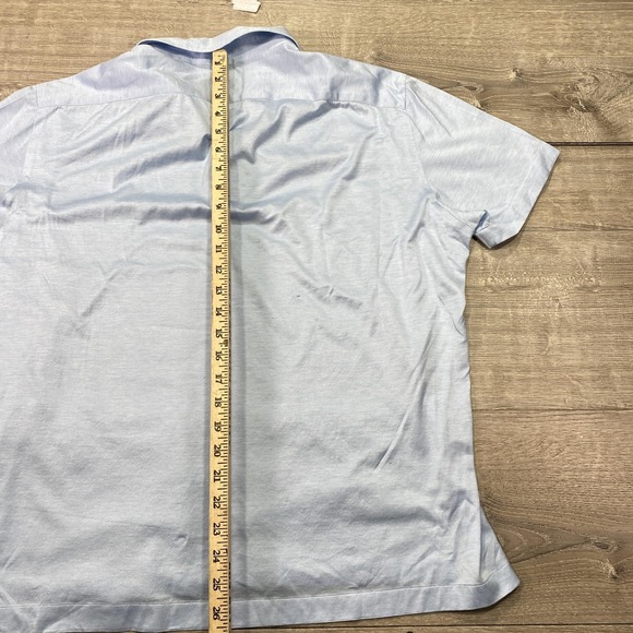 Kiton Polo Shirt Mens 46 Light Blue Solid Short Sleeve Luxury Soft Knit Casual - Picture 7 of 8